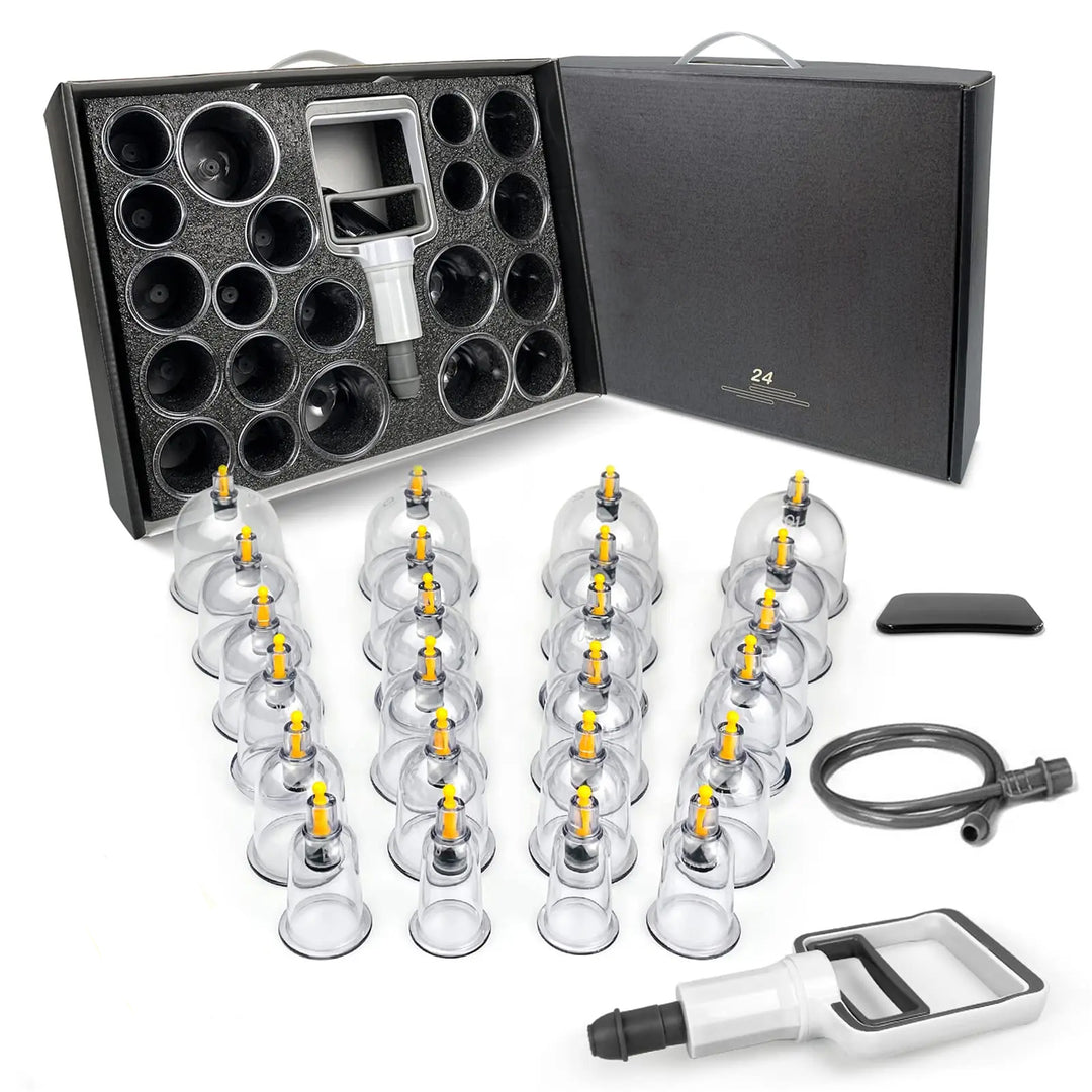 Premium Cupping Therapy Set – Professional Vacuum Suction Cups for Chinese Medicine Physiotherapy, Massage, and Muscle Relaxation, Durable Plastic Jars for Home and Professional Use - StrengthXPhysiotherapy
