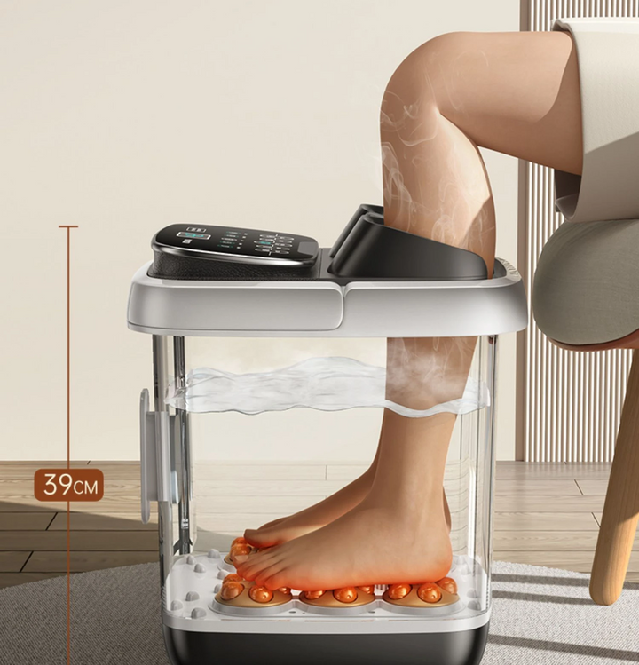 Premium Foot Spa Bath Massager with Heat, 12 Rollers, Digital Control, Pedicure Stone for Acupressure Shiatsu Massage, Foot Pain Relief, Adjustable Temperature, Home Foot Soak Therapy - StrengthXPhysiotherapy