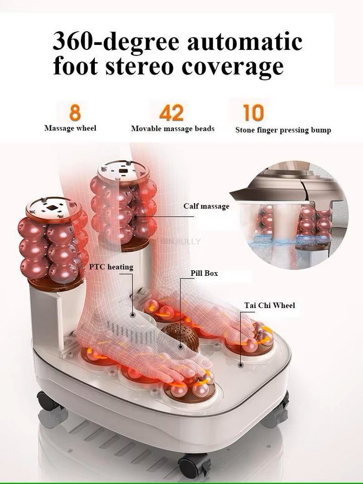 Premium Foot Spa Bath Massager with Heat, 12 Rollers, Digital Control, Pedicure Stone for Acupressure Shiatsu Massage, Foot Pain Relief, Adjustable Temperature, Home Foot Soak Therapy - StrengthXPhysiotherapy