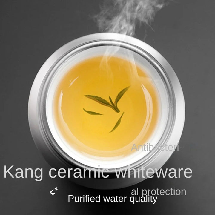 Premium Stainless Steel Tea Infuser Thermos with LED Temperature Display – 450ML Insulated Coffee Mug with Tea Separation, 