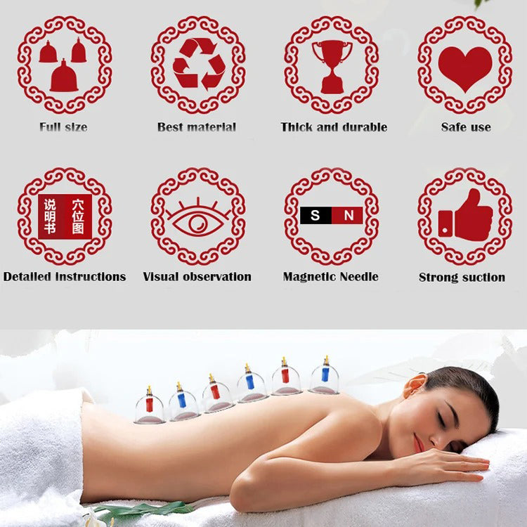 Premium Cupping Therapy Set – Vacuum Suction Cups for Massage, Anti-Cellulite, and Physiotherapy, Relieves Back, Neck, and Leg Pain, Improves Blood Flow, and Encourages Relaxation, Easy-to-Use with Pistol Grip Pump - StrengthXPhysiotherapy