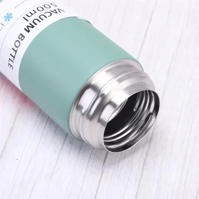 Luxury Stainless Steel Vacuum Flask 500ml - Shimmering Business Style Thermos Bottle, Insulated Hot & Cold Coffee Mug with 