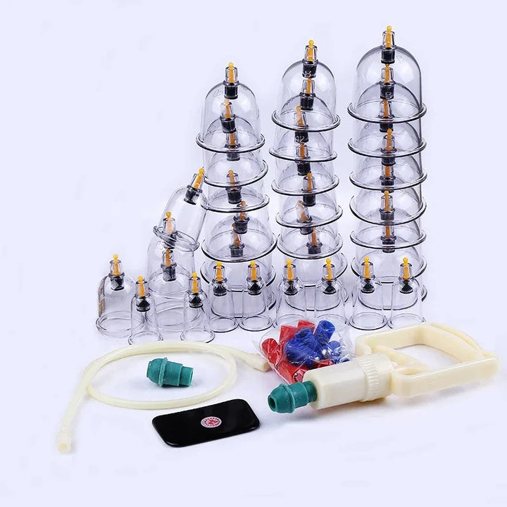 Premium Cupping Therapy Set – Professional Vacuum Suction Cups for Chinese Medicine Physiotherapy, Massage, and Muscle Relaxation, Durable Plastic Jars for Home and Professional Use - StrengthXPhysiotherapy