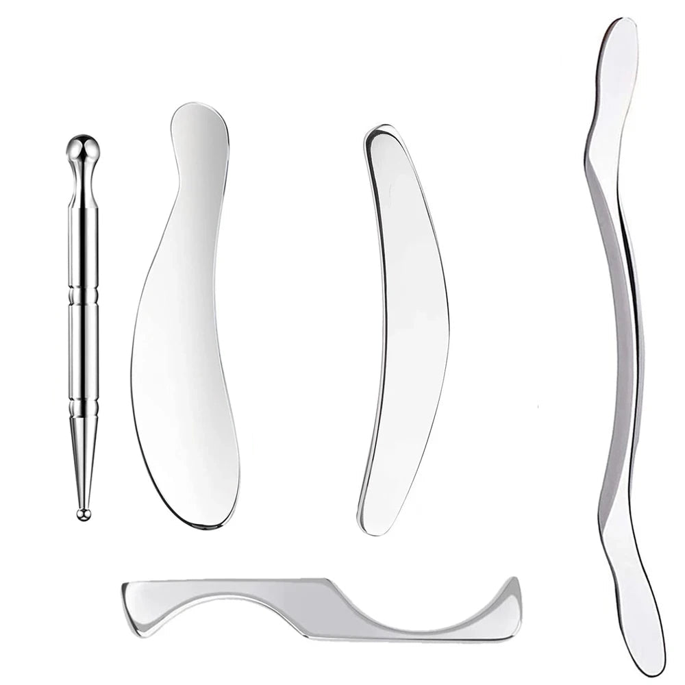 Premium Stainless Steel Gua Sha Scraping Massage Tool - IASTM for Muscle Pain Relief, Soft Tissue Mobilization, and Myofascia