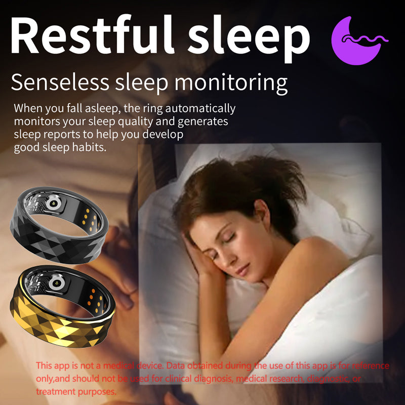 Premium Smart Ring for Health & Sleep Monitoring – 5ATM Waterproof, Heart Rate & Blood Oxygen Tracking, Multi-Sport Modes, 