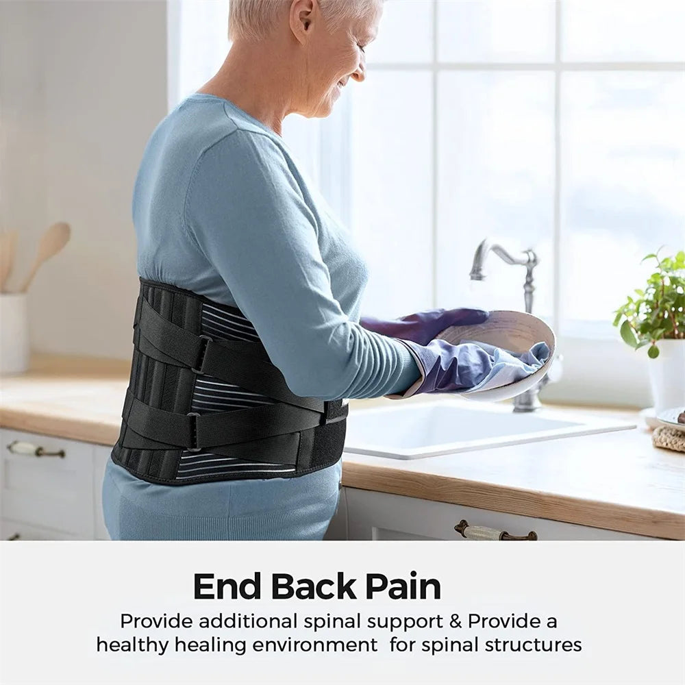 Premium Back Brace for Lower Back Pain Relief – Lumbar Support Belt for Heavy Lifting, Sciatica, Herniated Disc, Men & 