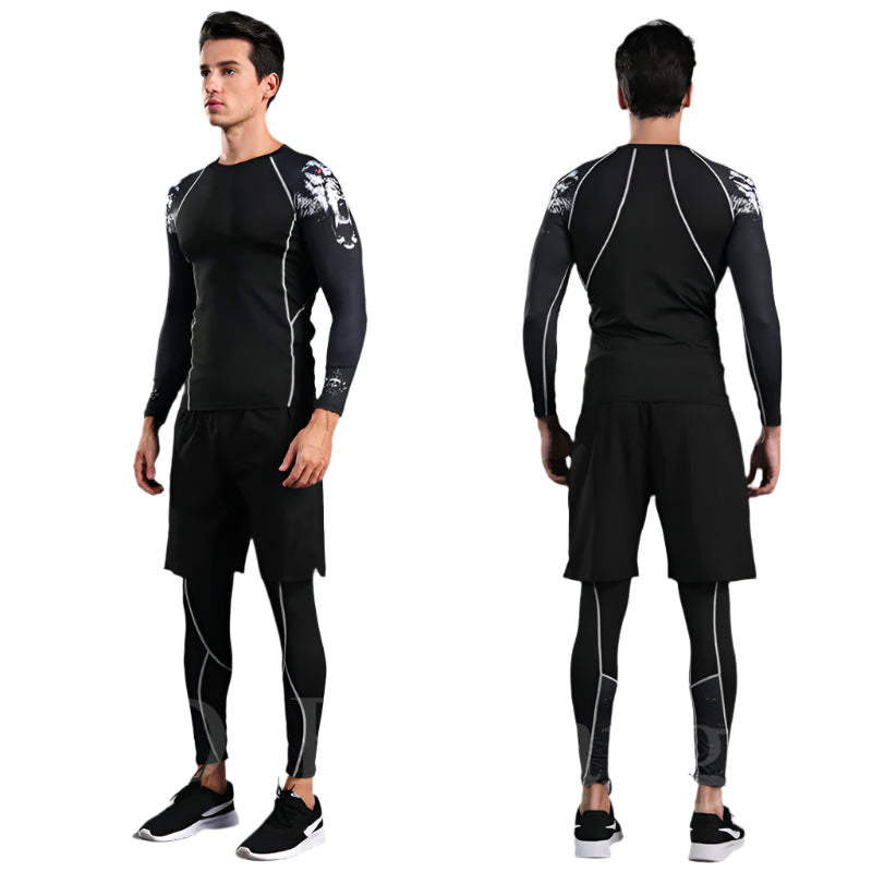 Premium Men’s Compression Sports Suit – Quick-Dry MMA Fitness Training Set, Jogging & Running Rashguard Sportswear - StrengthXPhysiotherapy