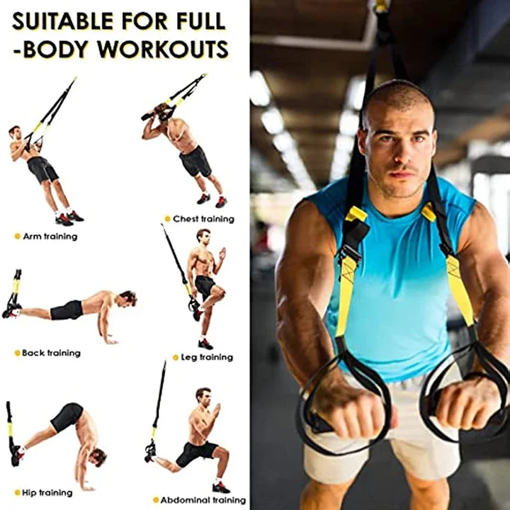 Premium Suspension Training Bands – Adjustable Full Body Resistance Bands for Strength Training, Yoga, and Core Workouts, 