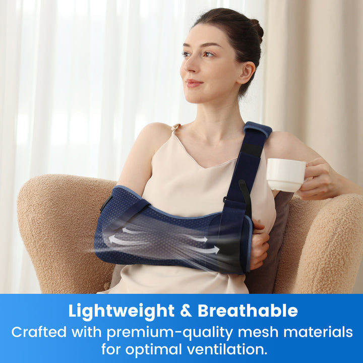 Premium Arm Sling for Adults - Broken Forearm Support, Elbow Sprain & Shoulder Injury Immobilizer, Ventilated & Breathable 