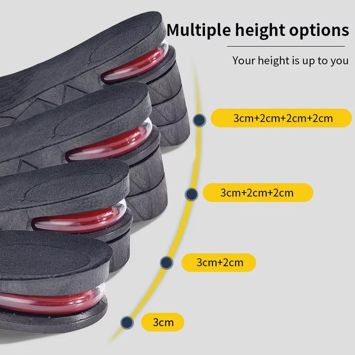 Premium Height Increase Insoles - Air Cushion Elevator Inserts for Men & Women, Adjustable 3-9cm Lift Kits for Comfort and 