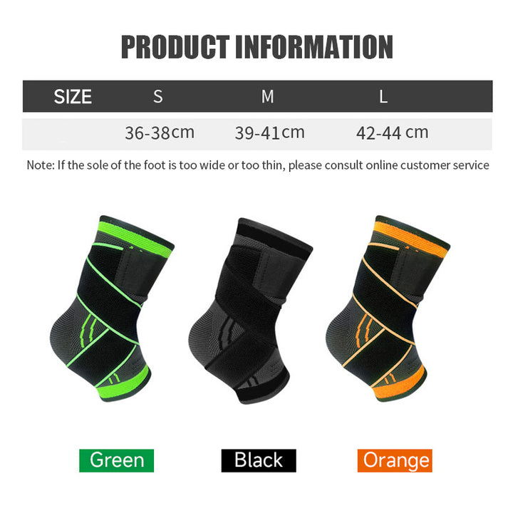 Premium Pressurized Bandage Ankle Support Brace – Elastic Foot Strap for Fitness, Sports, Gym, and Badminton – One Size Fit