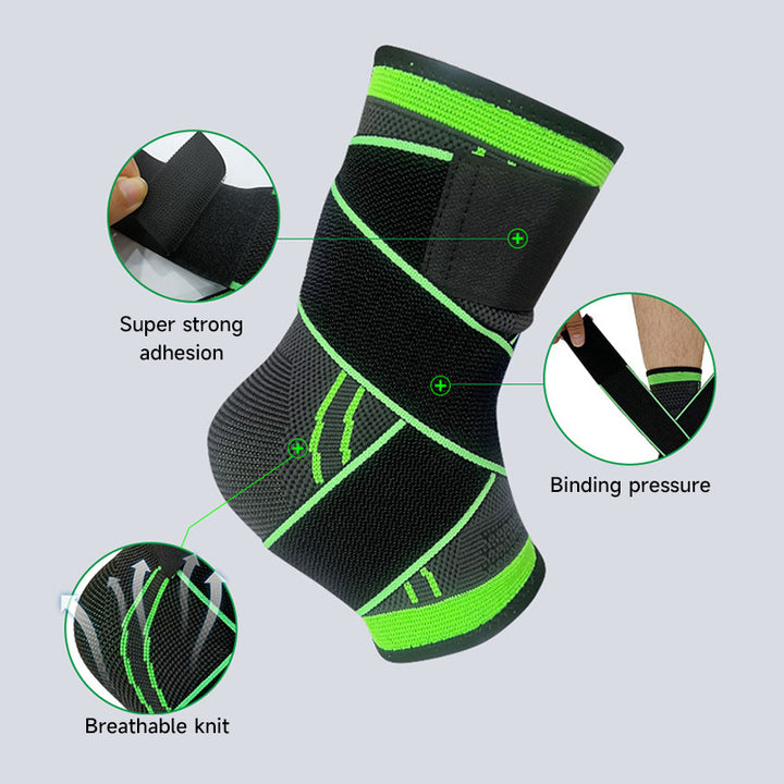Premium Pressurized Bandage Ankle Support Brace – Elastic Foot Strap for Fitness, Sports, Gym, and Badminton – One Size Fit