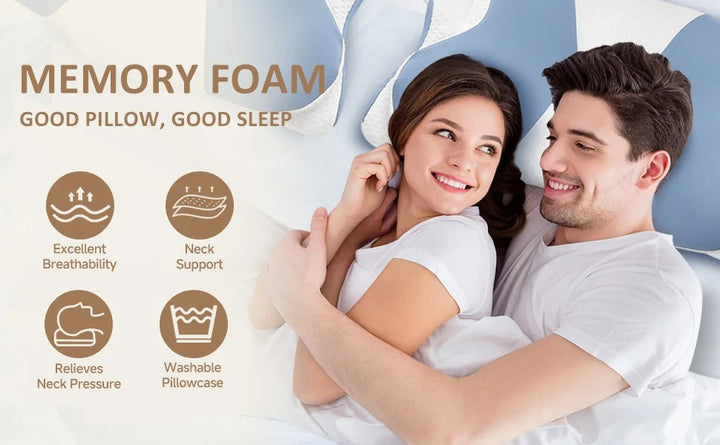 Premium Memory Foam Cervical Pillow – 2-in-1 Ergonomic Contour Neck Pillow for Pain Relief – Orthopedic Support Pillow for Neck and Spine Alignment - StrengthXPhysiotherapy