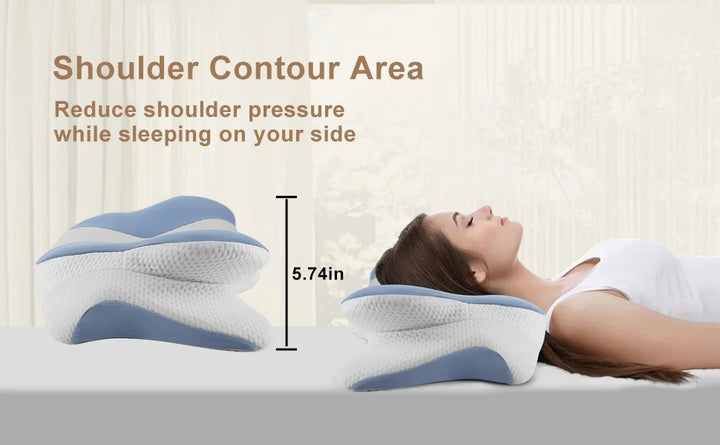 Premium Memory Foam Cervical Pillow – 2-in-1 Ergonomic Contour Neck Pillow for Pain Relief – Orthopedic Support Pillow for Neck and Spine Alignment - StrengthXPhysiotherapy