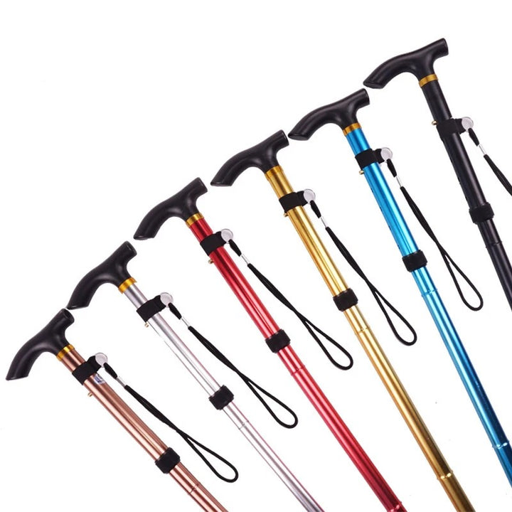Premium Multifunctional Walking Stick – Telescopic Hiking Cane, Folding Trekking Poles for Seniors, Lightweight Aluminum 