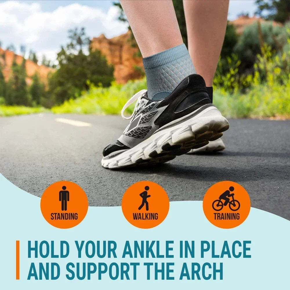 Premium Ankle Brace Compression Sleeves - 2 Pcs Arch Support for Plantar Fasciitis & Achilles Tendonitis, Strong Compression,