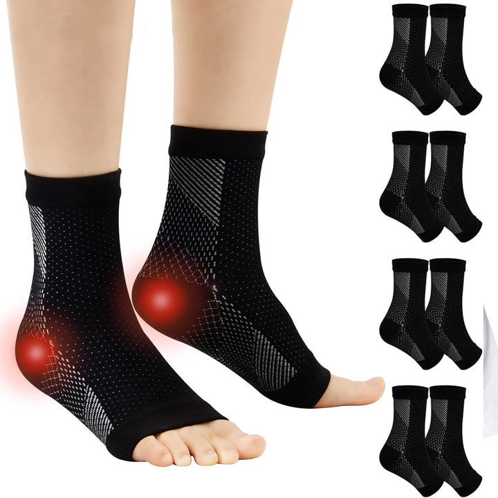 Premium Compression Plantar Fasciitis Socks for Women & Men - Arch & Ankle Support, Heel Pain Relief, Breathable Open Toe Design for Comfort and Quick Dry - StrengthXPhysiotherapy