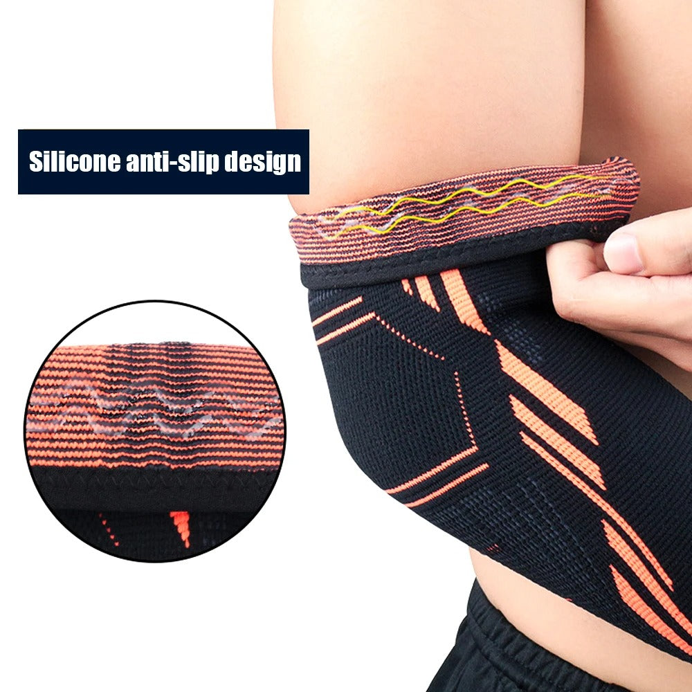 Premium Elbow Support Brace for Sports, Tennis, Golf & Basketball - Elastic Compression Sleeve, Anti-Slip Design for Elbow Pain Relief, Arthritis & Tendonitis Protection, Unisex, 1PC - StrengthXPhysiotherapy