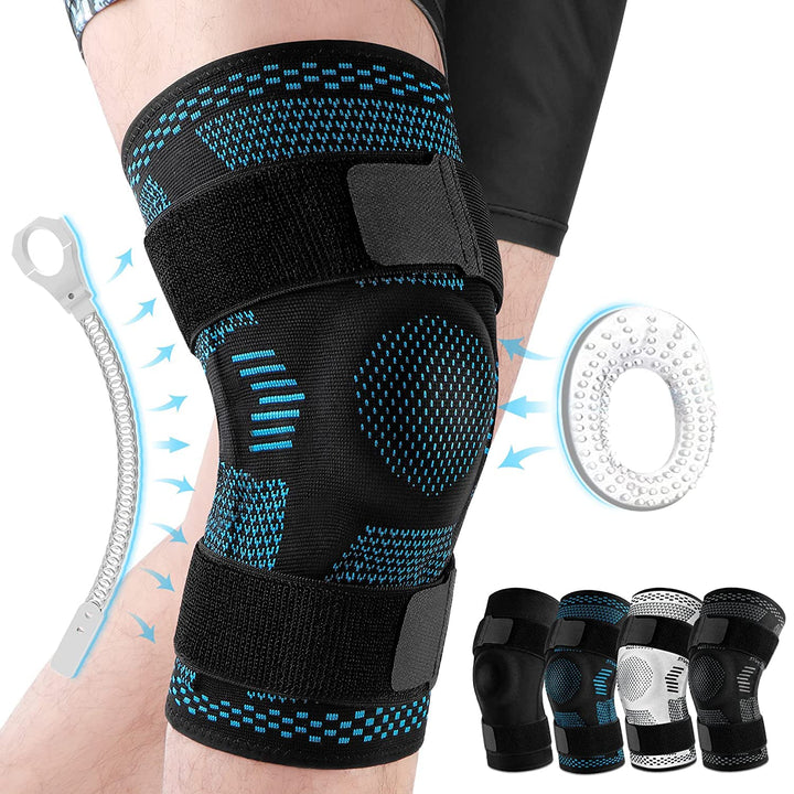 Premium Hinged Knee Brace for Pain Relief & Support, Copper Stabilizers for ACL, Meniscus Tear, Arthritis, Adjustable Open 