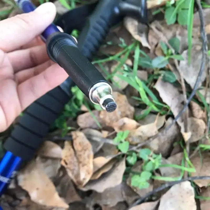 Premium Portable Folding Trekking Pole – Lightweight Alloy Shaft, Carbon Tungsten Steel Tip, Adjustable T-Handle, 4-Section 