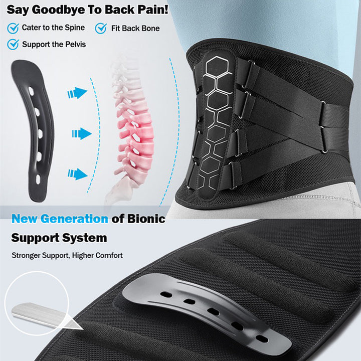 Premium Lower Back Brace for Lumbar Support, Ergonomic Sports Belts for Herniated Discs & Sciatica Relief for Men & Women