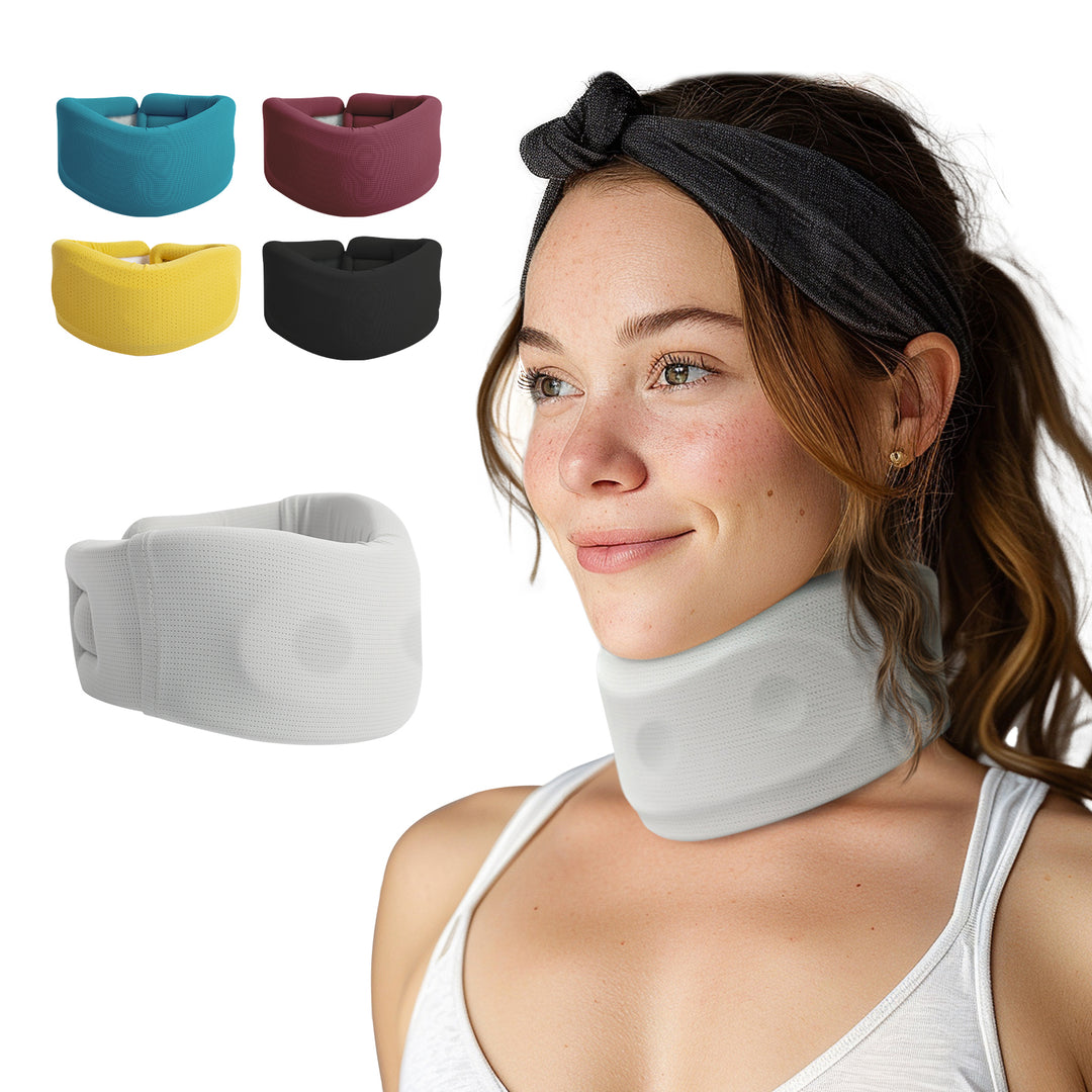 Premium Adjustable Neck Brace Foam Cervical Collar for Pain Relief, Comfortable Support for Home Use and Sleeping, Various 