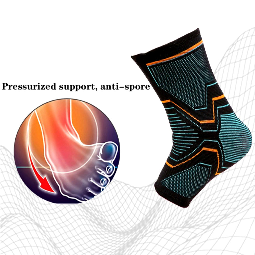 Premium Ankle Compression Sleeve for Men & Women - Silicone Gel Support, Open Toe Design, Pain Relief for Arch & Heel 