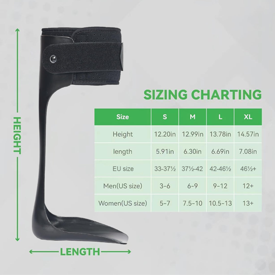 Premium AFO Drop Foot Brace Orthosis - Lightweight Ankle Support Stabilizer for Men and Women, Comfort Fit for Foot Drop, 