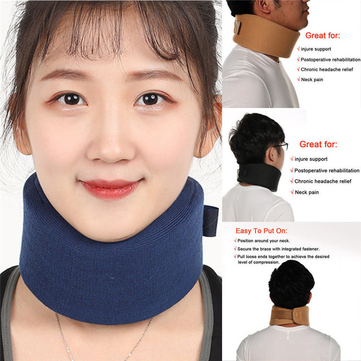 Premium Adjustable Neck Brace for Pain Relief - Soft Cervical Collar for Sleeping, Travel, and Posture Support | Ergonomic  
