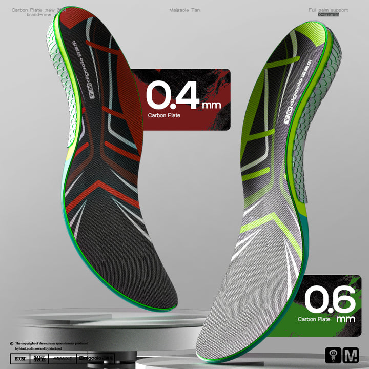 Premium Carbon Plate Running Insoles for Enhanced Propulsion and Speed Rebound - Full-Length Design for Marathon and Racing