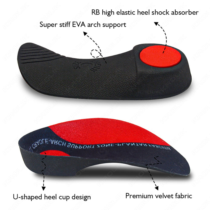 Premium Arch Support Insoles for Severe Flat Feet | Orthotic Inserts for Heel Pain, Plantar Fasciitis Relief | Unisex Shoe 