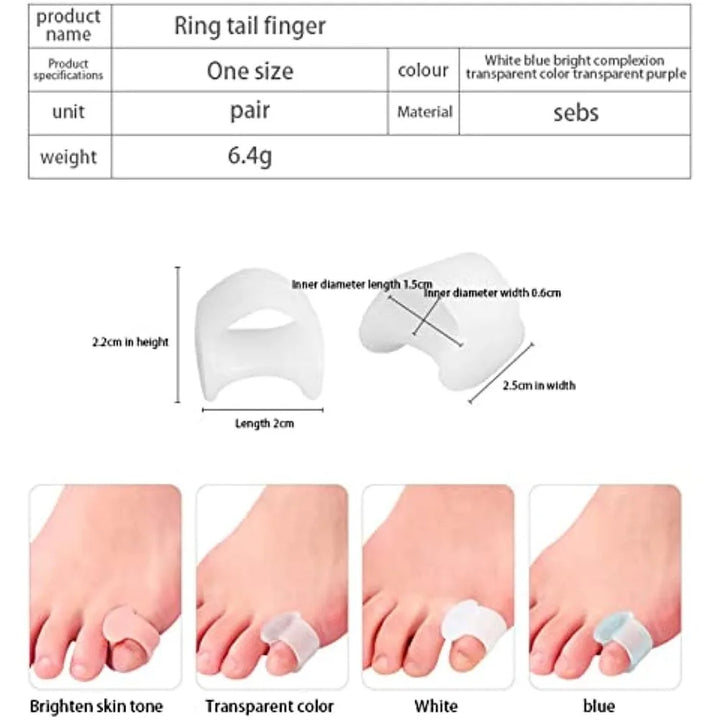 Premium Silicone Toe Separator - 2PCS Gel Bunion Corrector & Orthopedic Hallux Valgus Spacer for Foot Care, Pedicure, and 
