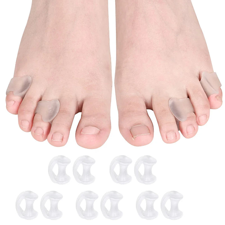 Premium Silicone Toe Separator - 2PCS Gel Bunion Corrector & Orthopedic Hallux Valgus Spacer for Foot Care, Pedicure, and 