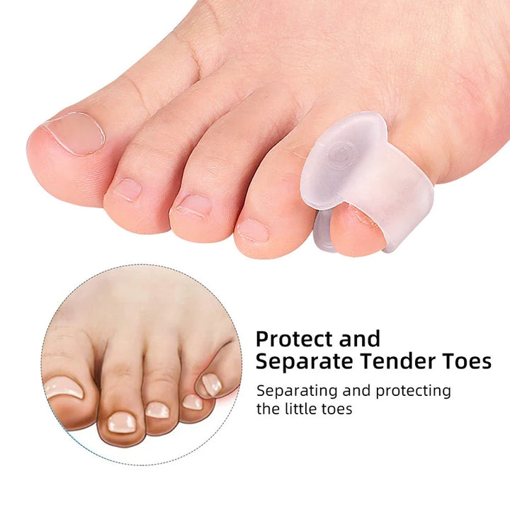 Premium Silicone Toe Separator - 2PCS Gel Bunion Corrector & Orthopedic Hallux Valgus Spacer for Foot Care, Pedicure, and 