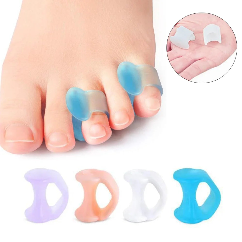 Premium Silicone Toe Separator - 2PCS Gel Bunion Corrector & Orthopedic Hallux Valgus Spacer for Foot Care, Pedicure, and 