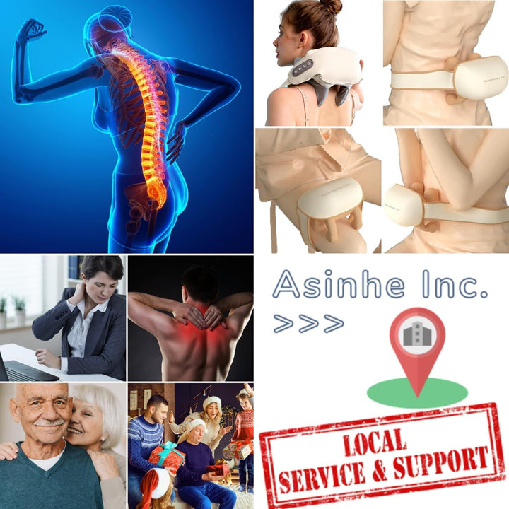 Premium Neck and Shoulder Massager with Heat | Deep Tissue Shiatsu Electric Kneading Pillow for Pain Relief | Wireless Body