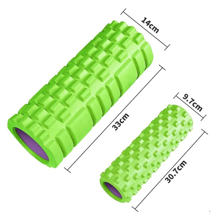 Premium Yoga Foam Roller for Muscle Recovery and Back Massage, 33*14cm Grid Axis Design, High-Density Foam, Ideal for Muscle Pain Relief, Flexibility Training, and Myofascial Release - StrengthXPhysiotherapy