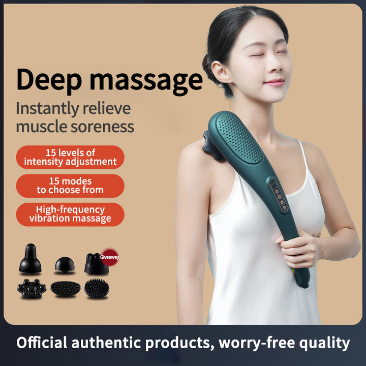 Premium Electric Massage Hammer Stick - Wireless Handheld Heating Vibration Instrument for Cervical Vertebra, Waist, and Back