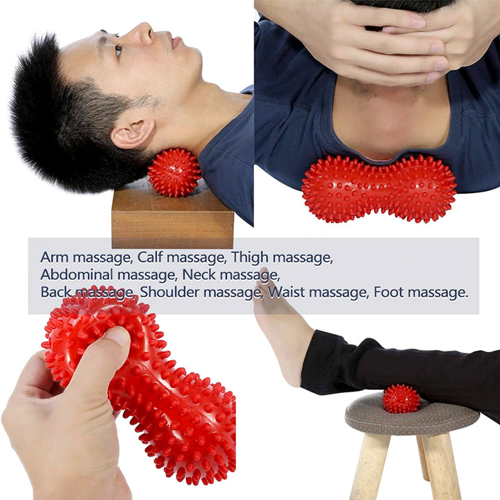 Premium Double Lacrosse Massage Peanut Ball for Deep Tissue Muscle Relief, Self Myofascial Release, Physical Therapy, and