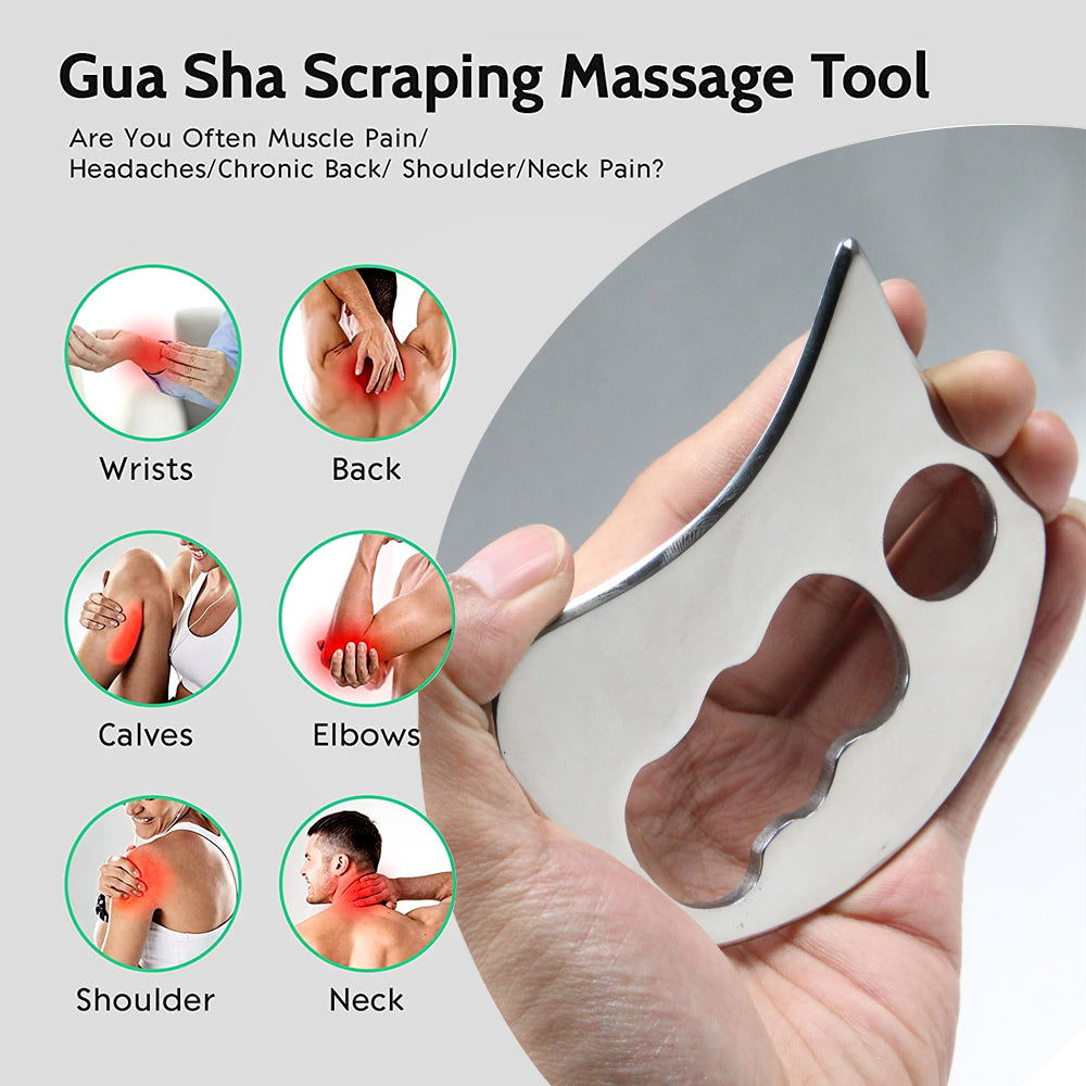 Premium Stainless Steel Gua Sha Tool for Deep Tissue Scraping, Myofascial Release & Muscle Pain Relief – Ideal for Physical