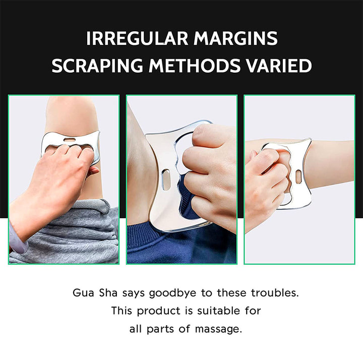 Premium Stainless Steel Gua Sha Scraping Massage Tool for Muscle Relaxation, IASTM for Back, Legs, Arms, Anti-Cellulite 