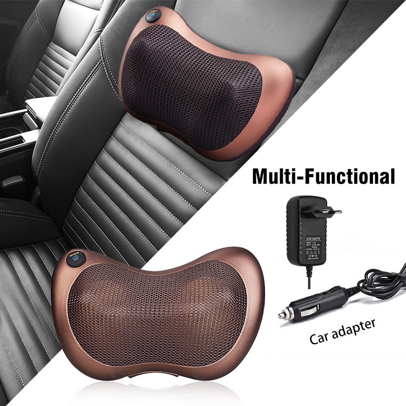 Premium Electric Shiatsu Massage Pillow for Neck, Back, and Body Pain Relief | Multifunctional Heating Massage Pillow for Car