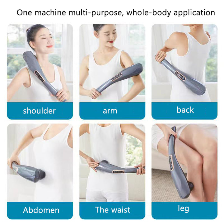 Premium Infrared Electric Handheld Massager with Heat - Full Body Percussion Massage Stick for Neck, Back, and Waist Relief, 