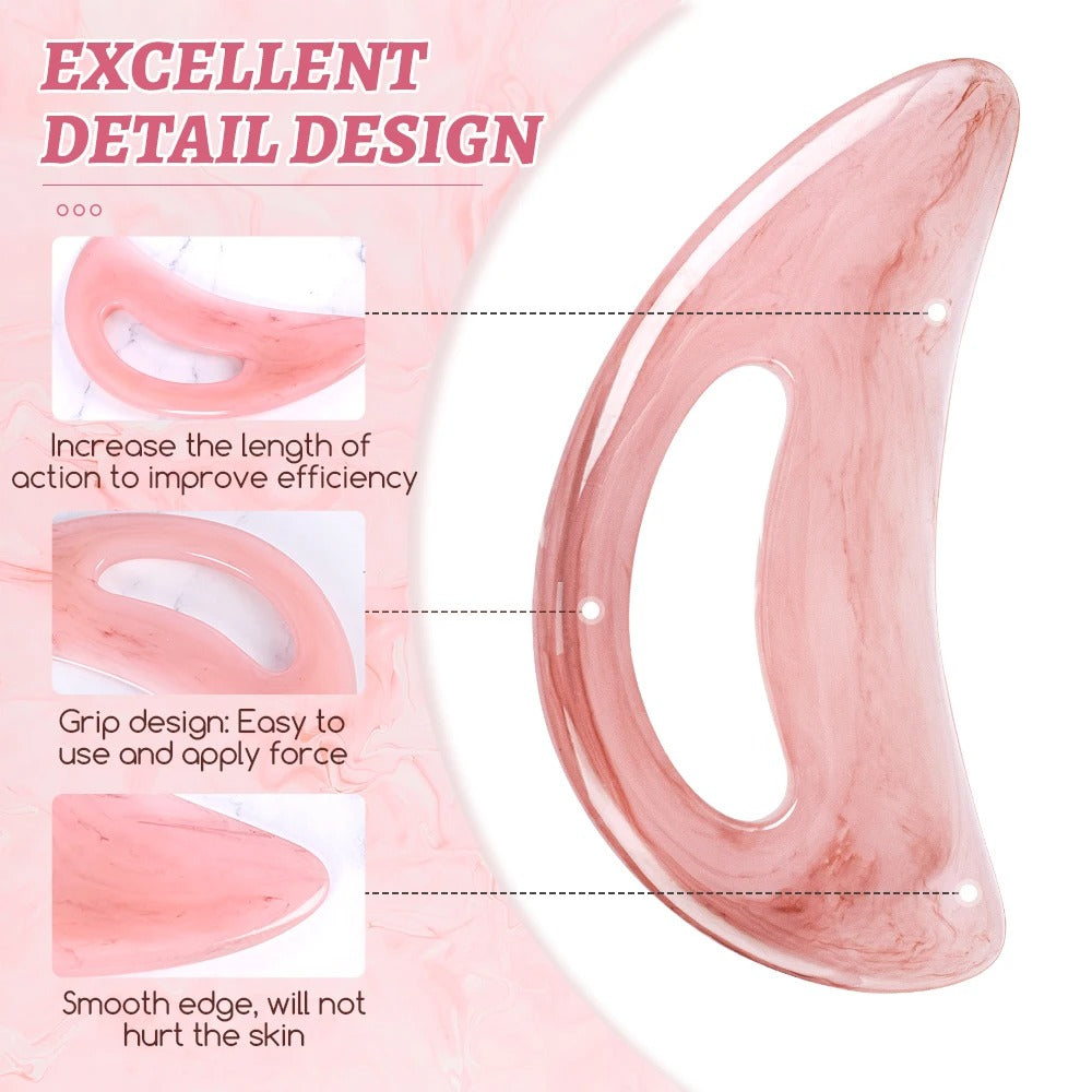 Premium Gua Sha Board - Natural Wood Massage Tool for Facial and Body Scraping Therapy, 18x8cm, Available in Yellow, Pink,