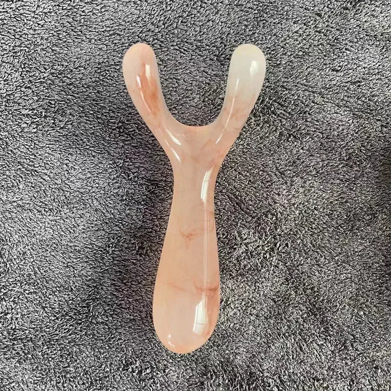 Premium Resin Face Lifting Gua Sha Tool - Y-shaped Fork Massage Plate for Facial Sculpting, Nose Massage, and Trigger Point