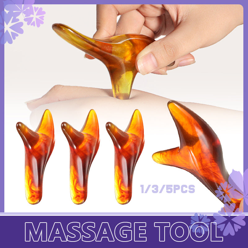 Premium Amber Resin Gua Sha Scraping Tool for Foot Massage and Relaxation, Antibacterial Beeswax Material, Ergonomic Handle,