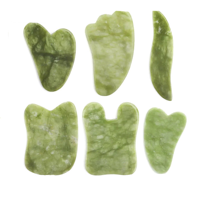 Premium Natural Jade Gua Sha Scraper Board for Face Massage, Acupoint Meridian Relaxation, Skin Lifting and Eye Care SPA Tool