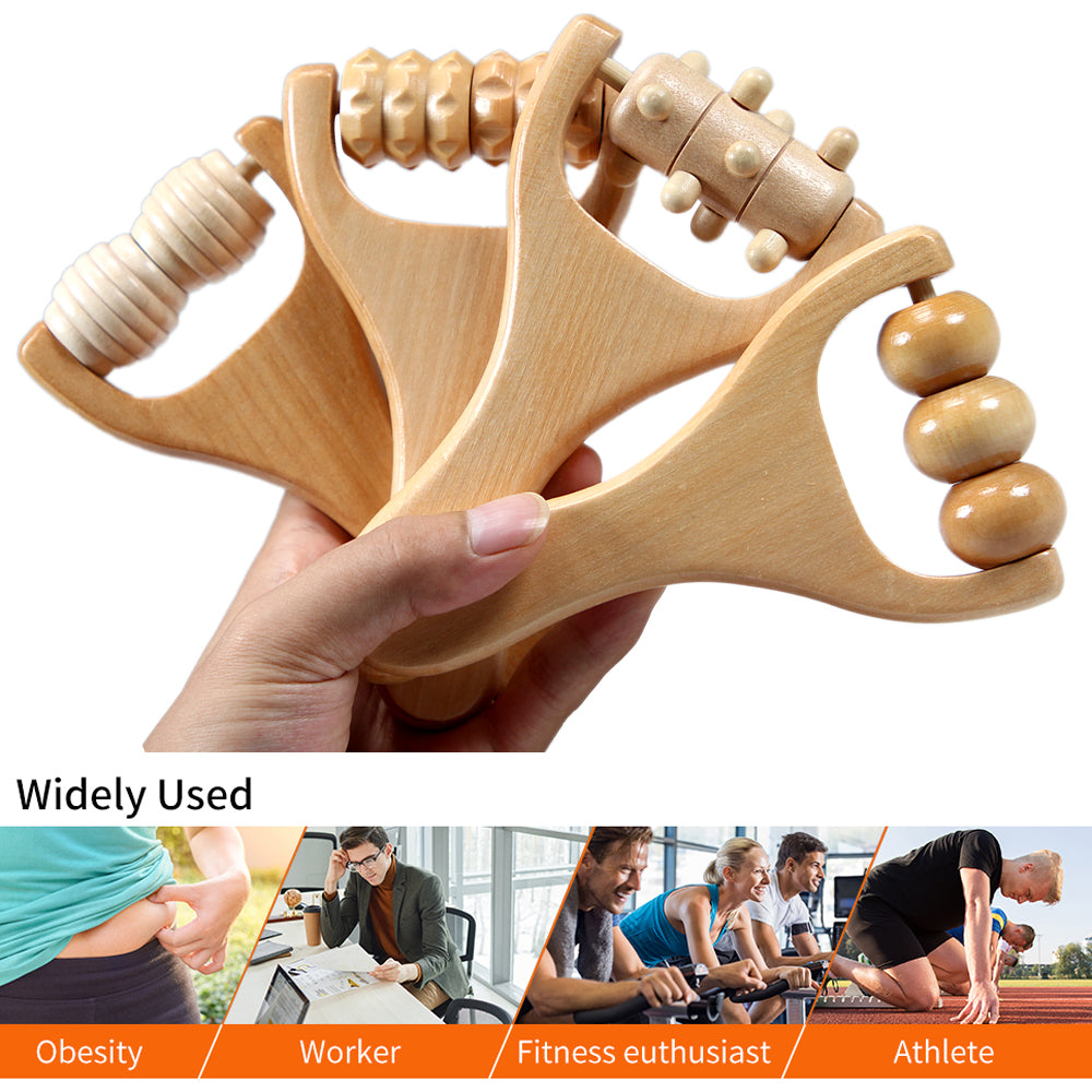 Premium Wooden Massage Roller Tool for Full Body Relief - Lightweight Maderotherapy for Waist, Thighs, Legs, Arms, Neck
