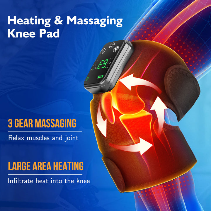 Premium USB Electric Heating Kneepads & Shoulder Massager | 3-in-1 Adjustable Heated Brace with Three Heat Levels & Vibration
