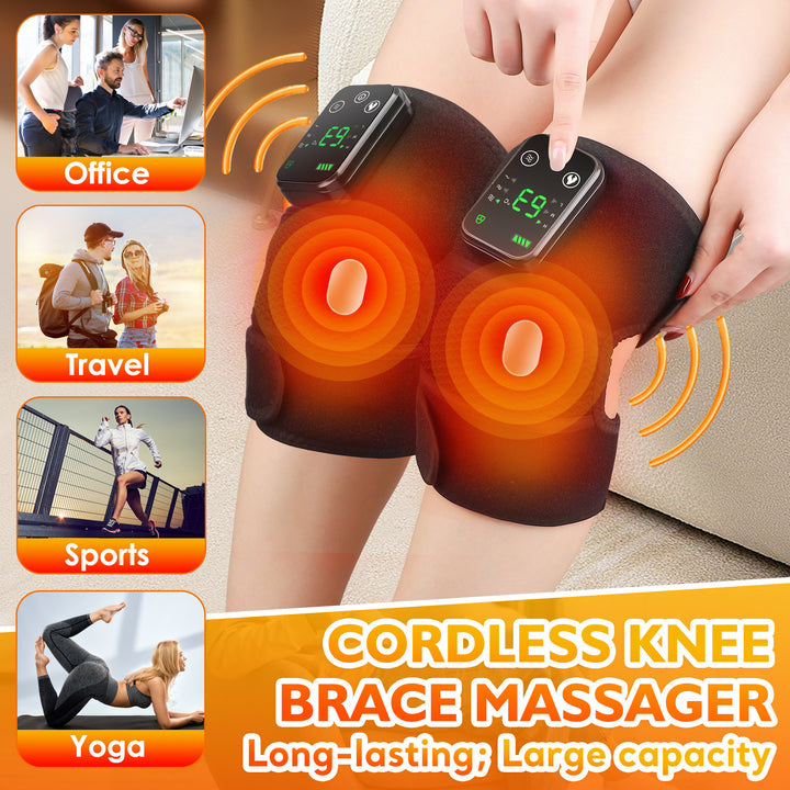Premium USB Electric Heating Kneepads & Shoulder Massager | 3-in-1 Adjustable Heated Brace with Three Heat Levels & Vibration